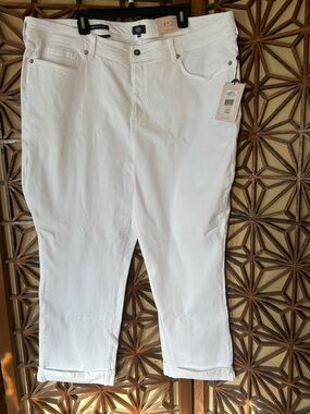 NYDJ White Cropped Stretch Marilyn Ankle jeans 24W new NWT